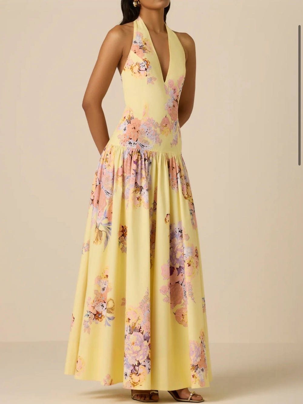 Hemant and Nandita Kysha Halter Maxi Dress